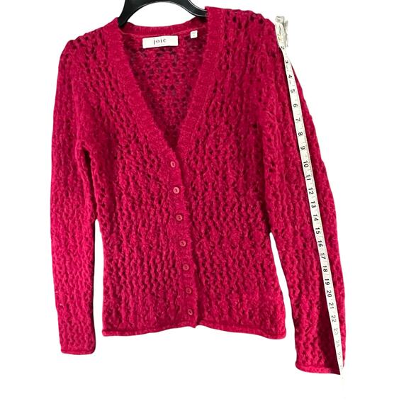 Joie Vara Sweater Womens XS Wool Alpaca Blend Open Knit Cardigan Button Up Soft - Picture 10 of 15